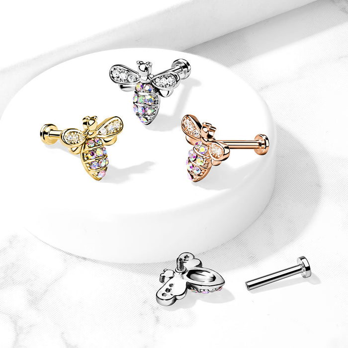 Buzz into Style with the Bee Labret Bar: A Unique Twist on Traditional Body Piercing Jewelry