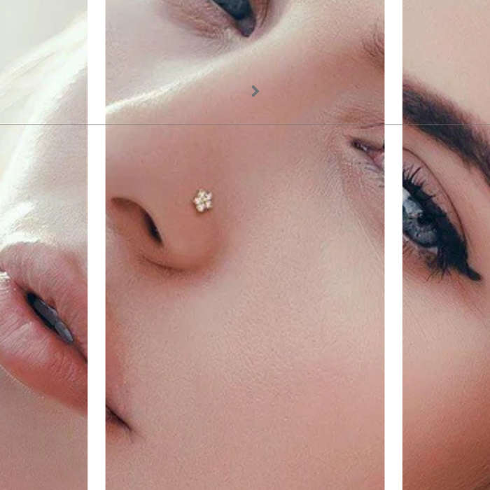 14kt Gold Gem Flower Nose L Bend 20G: A Little Flower, A Lot of Glow