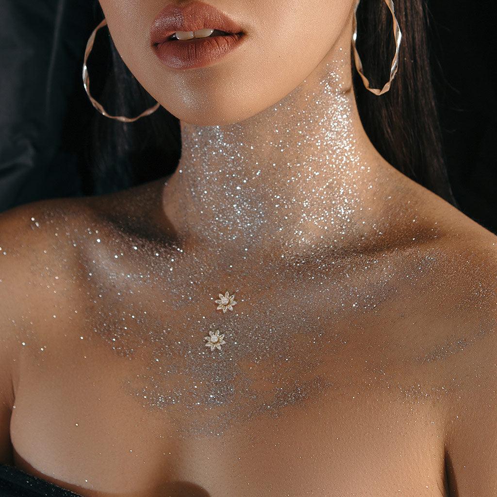 12mm Marquise Flower Dermal Top 14G