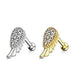14kt Gold Angel Wing Cartilage Bar 16G 6mm