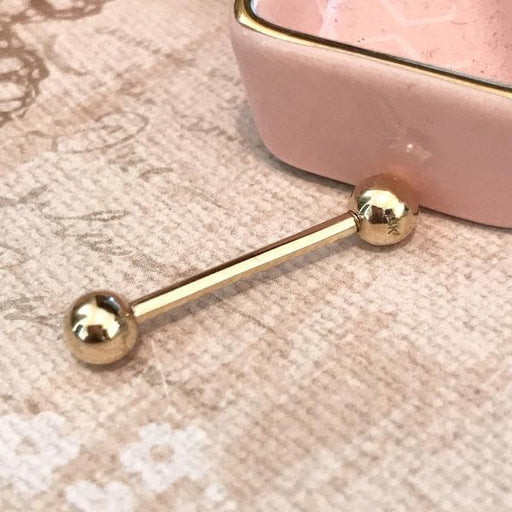 14kt Gold Barbell 14G