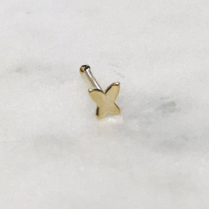 14kt Gold Butterfly Nose Bone 20G