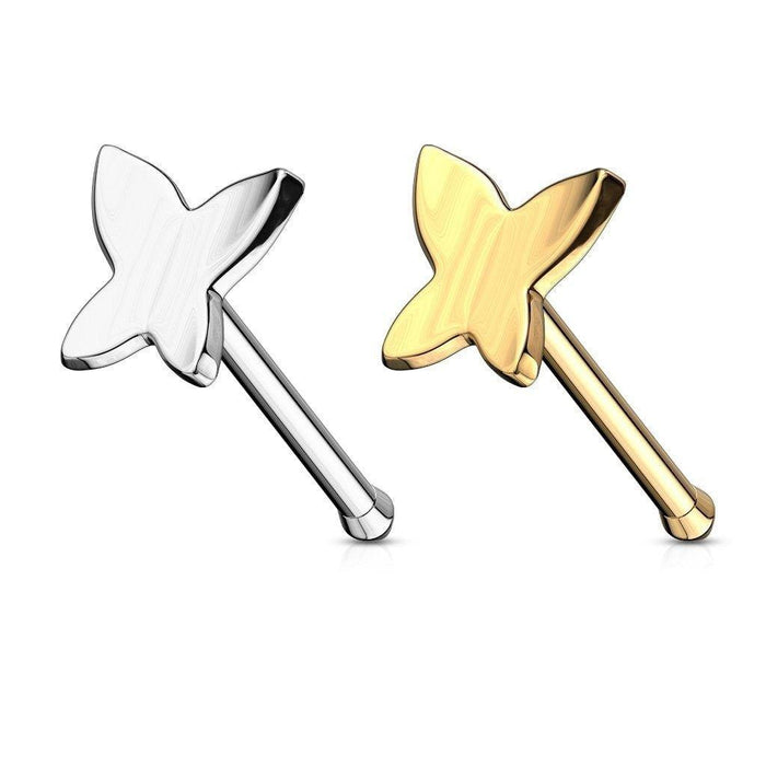 14kt Gold Butterfly Nose Bone 20G