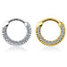 14kt Gold CZ Paved Septum Clicker 16G
