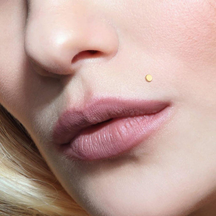 14kt Gold Circle Top Bioflex Labret 16G