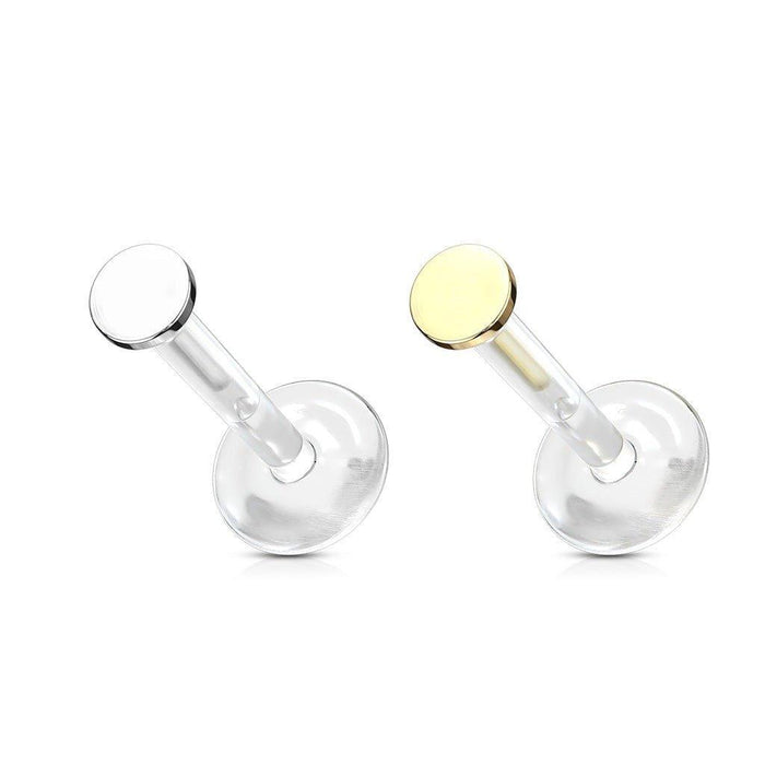 14kt Gold Circle Top Bioflex Labret 16G