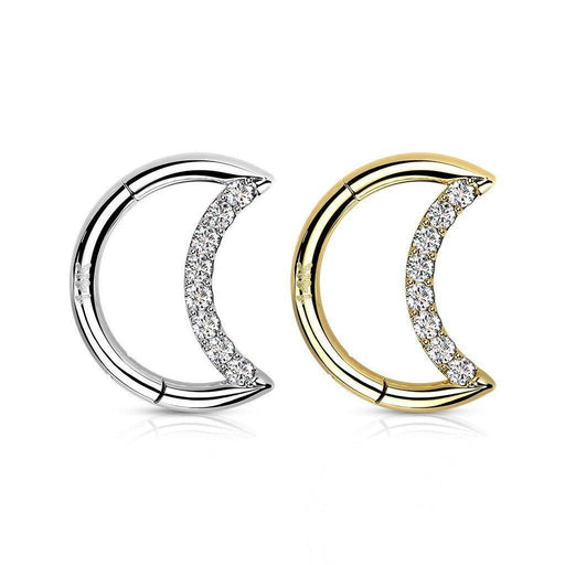 14kt Gold Crescent Hinged Ring 16G