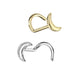14kt Gold Crescent Moon Nose Screw 20G