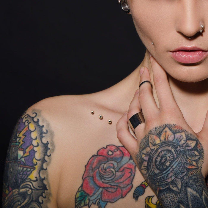 14kt Gold Dome Dermal Top 14G