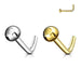 14kt Gold Dome Nose L Bend 20G