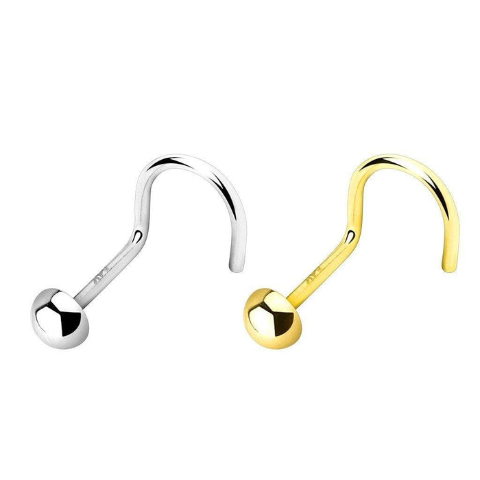 14kt Gold Dome Nose Screw 20G
