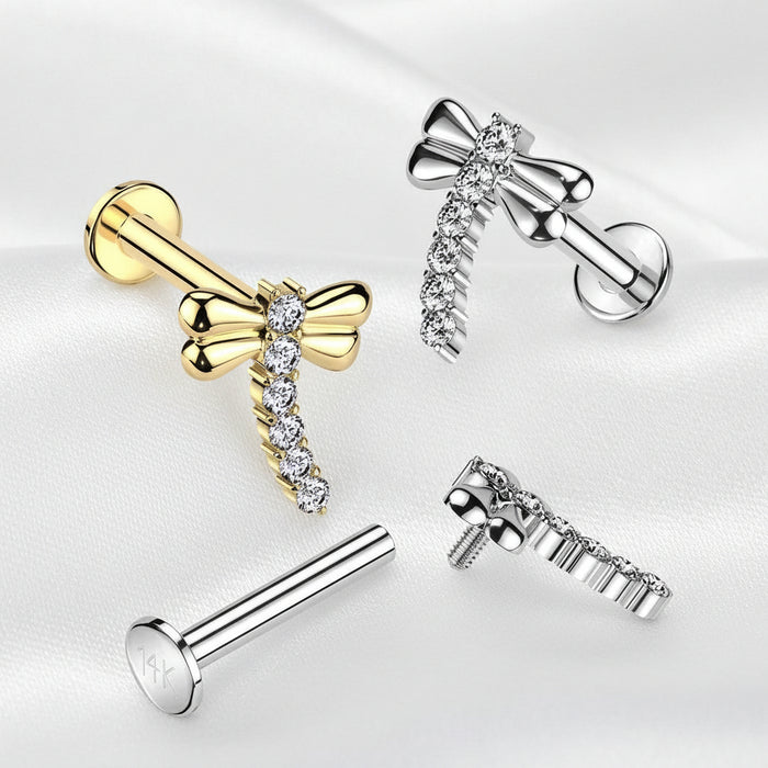 14kt Gold Dragonfly Labret