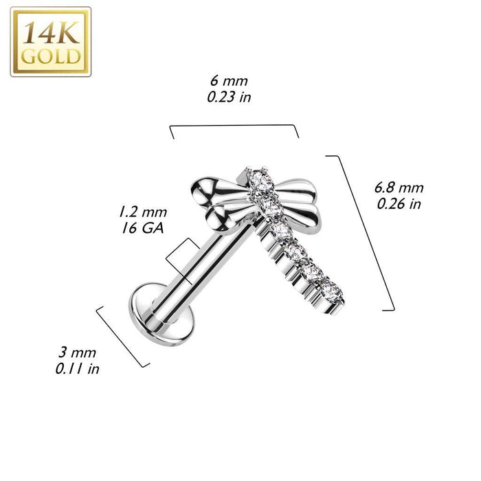 14kt Gold Dragonfly Labret