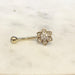 14kt Gold Flower Belly Bar 14G