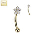 14kt Gold Flower Curve 16G 8mm