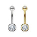 14kt Gold Gem Ball Belly Bar 14G