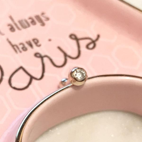 14kt Gold Gem Ball Cartilage Bar 16G 6mm