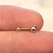 14kt Gold Gem Ball Cartilage Bar 16G 6mm