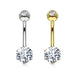 14kt Gold Gem Belly Bar 14G