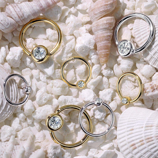 14kt Gold Gem Captive Ring