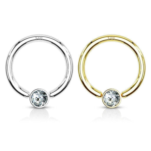 14kt Gold Gem Captive Ring