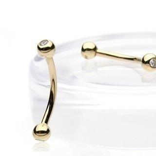 14kt Gold Gem Curve 16G 8mm