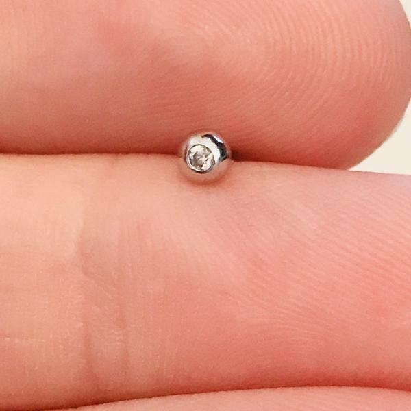 14kt Gold Gem Curve 16G 8mm