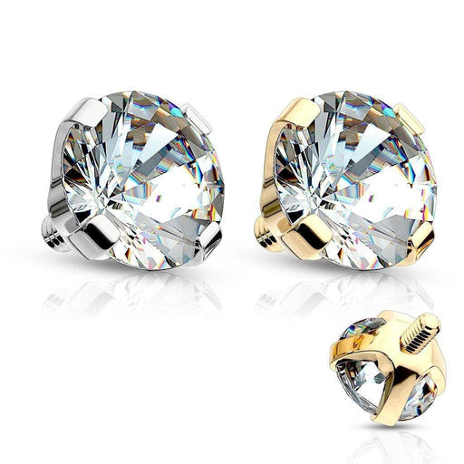 14kt Gold Gem Dermal Top 14G