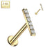 14kt Gold Gem Row Labret