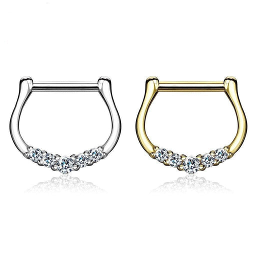 14kt Gold Gem Septum Clicker 14G 16G
