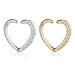 14kt Gold Heart Daith Ring 16G