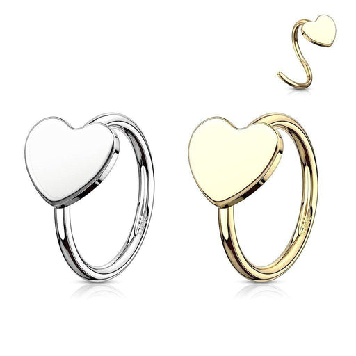 14kt Gold Heart Twist Ring 20G 8mm