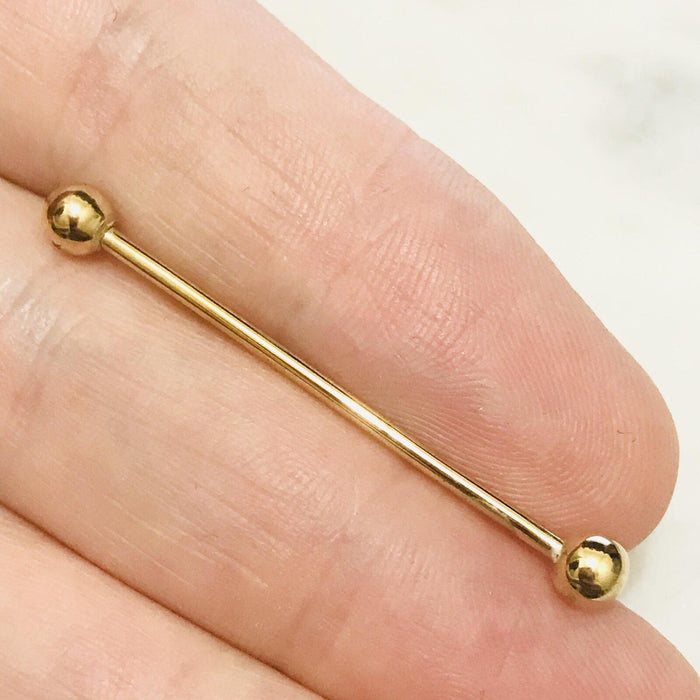 14kt Gold Industrial Bar 14G