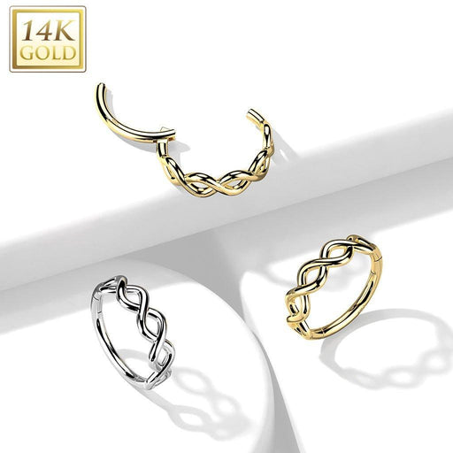 14kt Gold Infinity Hinged Ring 16G