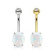 14kt Gold Opal Belly Bar 14G