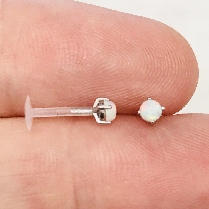 14kt Gold Opal Bioflex Labret 16G