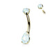 14kt Gold Opal Drop Belly Bar 14G