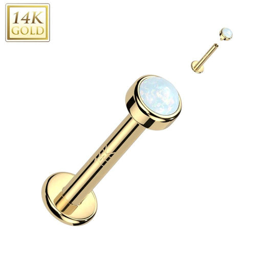 14kt Gold Opal Labret