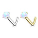 14kt Gold Opal Nose L Bend 20G