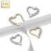 14kt Gold Paved Heart Hinged Daith Ring 16G