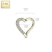 14kt Gold Paved Heart Hinged Daith Ring 16G