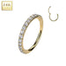 14kt Gold Paved Hinged Nose Ring 20G