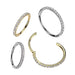 14kt Gold Paved Hinged Nose Ring 20G