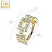 14kt Gold Paved Squares Hinged Ring 16G