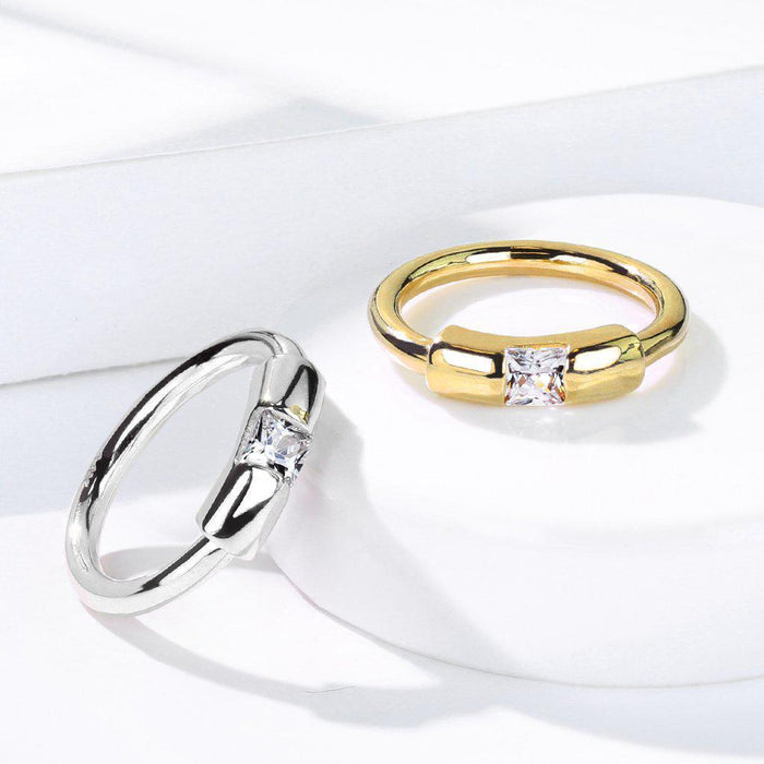 14kt Gold Princess Cut Captive Ring