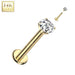 14kt Gold Prong Gem Labret