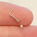 14kt Gold Prong Gem Nose L Bend