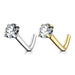 14kt Gold Prong Gem Nose L Bend