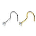 14kt Gold Prong Gem Nose Screw
