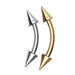 14kt Gold Spike Curve Bar 16G 8mm